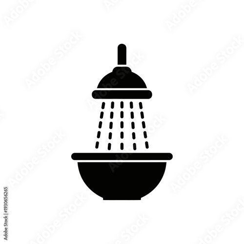 Minimalist Showerhead Icon for Bathroom Hygiene and Plumbing Design