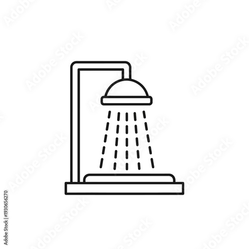 Minimalist Showerhead Illustration for Bathroom Design and Plumbing Solutions