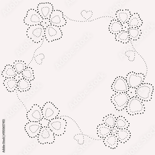 A minimalist floral illustration featuring clean, simple lines and delicate botanical elements. The design embraces negative space and a restrained color palette to highlight the natural beauty of flo