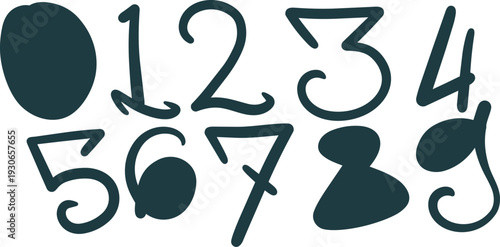 Abstract Handwritten Numbers Layout