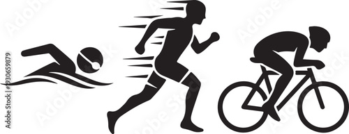 Triathlon activity icons