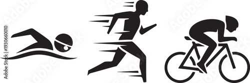 Triathlon activity icons