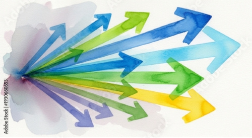 Colorful Arrows Radiating Outward From a Central Point.