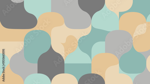 Abstract geometric pattern with organic shapes and muted colors.