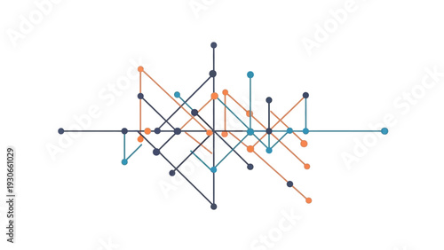 Abstract Network of Interconnected Lines and Dots.