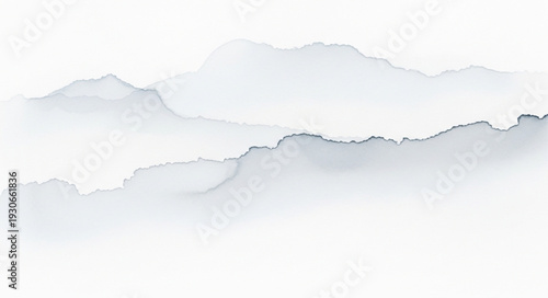 Misty Mountain Range Landscape Painting.