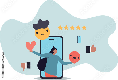 Customer experience, CX or UX user experience, feedback or comment, opinion on product and service,human life and situation.