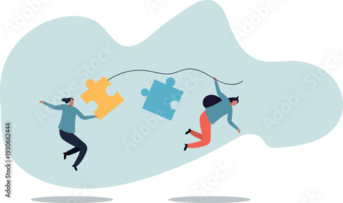 Jigsaw puzzle connection, teamwork partnership to help solve problem or challenge,human life and situation.