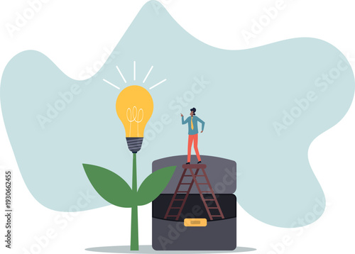 Creativity idea, solution or persuade success, climb up career ladder or business growth, improvement progress,human life and situation.