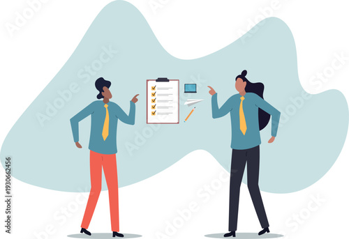 Checklist to complete project task, accomplish work checkmark, todo list clipboard or project status report,human life and situation.