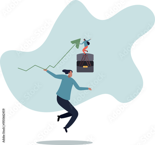 Growth strategy, team collaboration to grow business success, teamwork or partnership to develop or improve work efficiency concept,human life and situation.