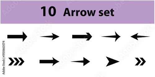 Vector arrow icons set, navigation symbols, directional signs, for website, app, UI, or presentation, isolated on transparent background, png