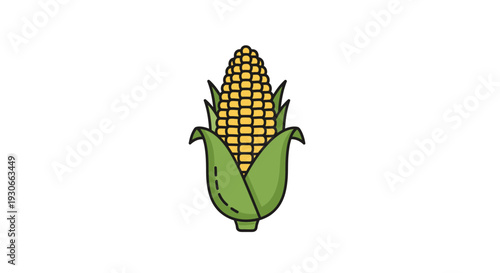 A cartoon illustration of an ear of corn.