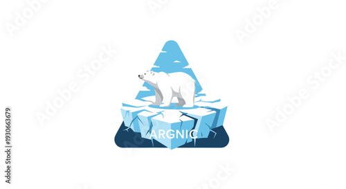 Arctic polar bear on melting iceberg.