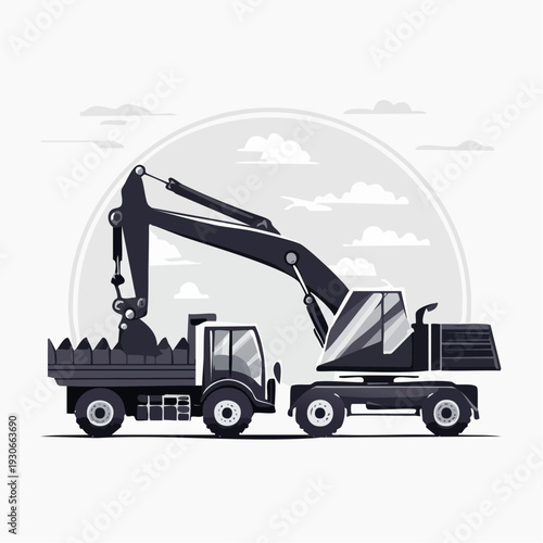 Heavy Duty Excavator Truck with Claw Attachment.