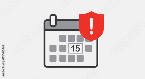 Calendar with Shield and Exclamation Mark Icon
