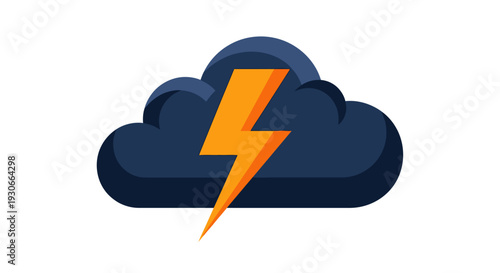 Dark Cloud with Lightning Bolt Icon