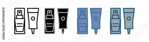 
foundation icon set multiple style collection with skin care cream design