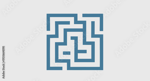 Abstract Blue Maze Pattern Graphic Design.