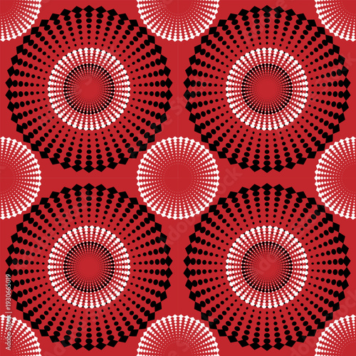 seamless geometric pattern of concentric circles, vector