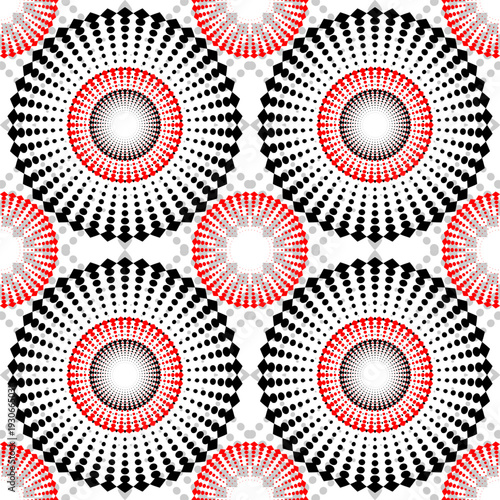 seamless geometric pattern of concentric circles, vector