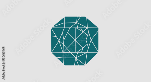 Geometric Octagonal Shape With Intricate Lines.