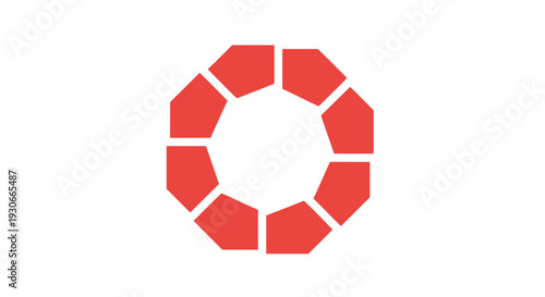 Red Octagonal Ring Logo Design.