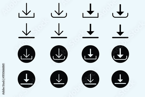 Download arrow file transfer icon set.