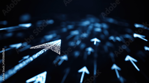 Abstract Business Strategy Concept with Directional Arrows on Modern Background - Decision Making, Growth Direction