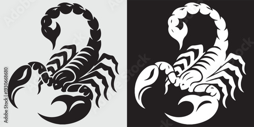 Scorpion logo icon aggressive animal symbol flat design vector illustration