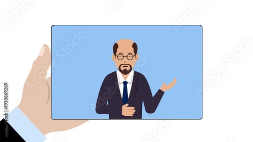Tablet With Male Professor Animation Video 4K suitable for your project needs