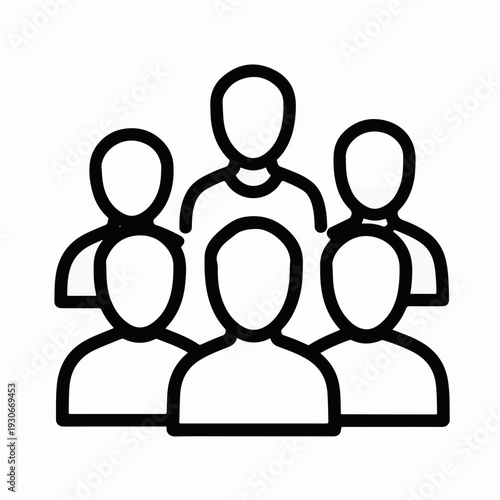 Group of people icons in simple modern design for teamwork and collaboration