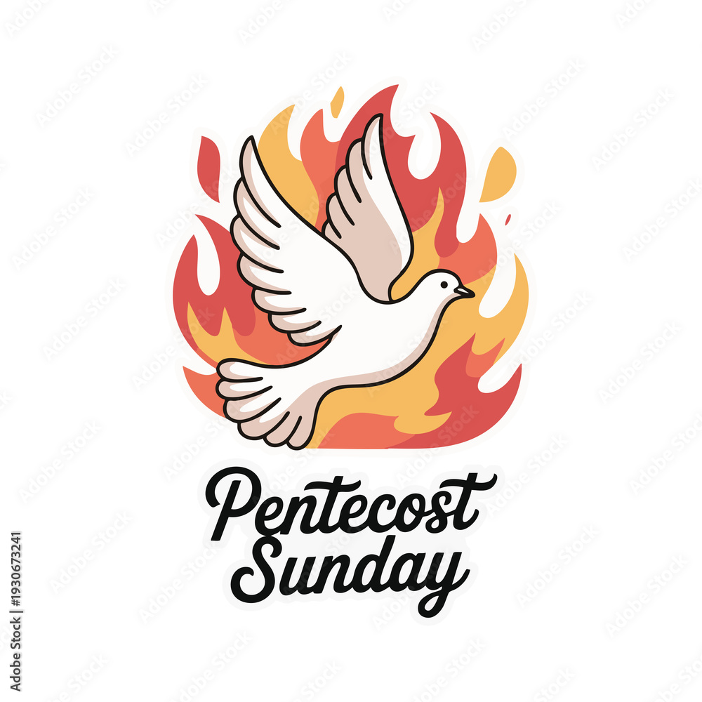 Fototapeta premium Pentecost Sunday Holy Spirit Dove Vector