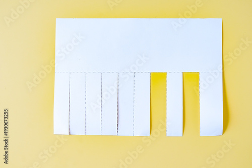 Tear-off papers notice, advertisement with cut slips .