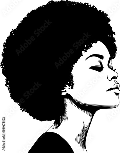 Hand Drawn Beautiful Woman Black and White Avatar Illustration in Minimal Line Art Style Design