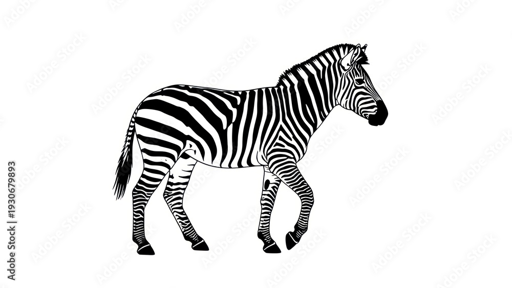 Obraz premium Black and White Zebra Illustration.