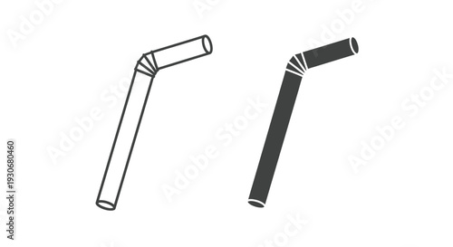 Two angled tube illustrations one white and one black a striking silhouette