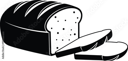 Sliced Loaf of Bread on White Background