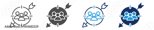 target audience  icon set with multi concept