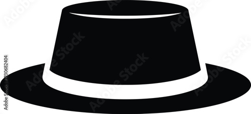 Black Fedora Hat Isolated on White Background