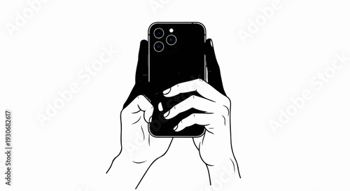 Two hands hold a black smartphone vertically, capturing a moment