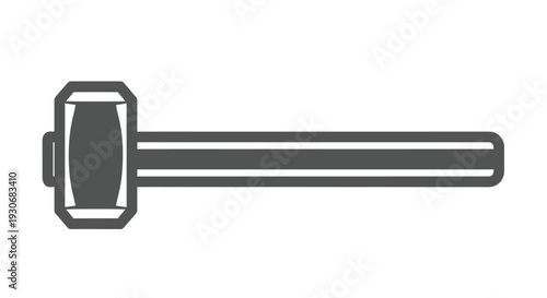 Simple black hammer illustration a striking tool design silhouette