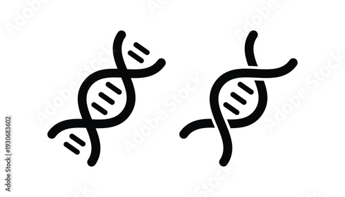 DNA icon set, dna helix, chromosome, molecule symbol, vector illustration.