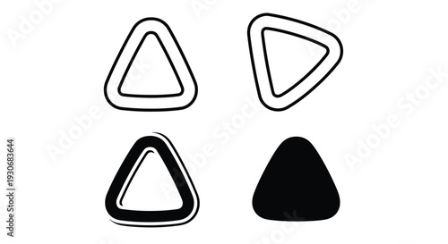 Four geometric shapes displayed triangles and irregular forms silhouette