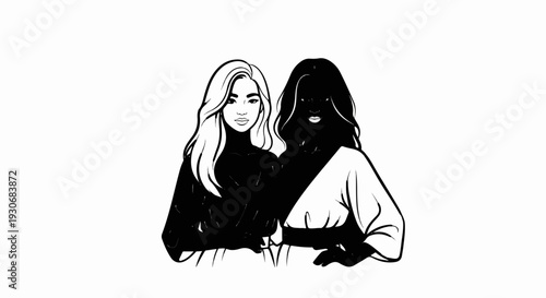 Two women, one light-skinned with blonde hair, the other dark-skinned