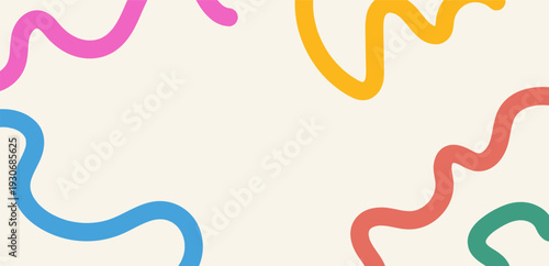 Abstract playful minimalistic background with wavy line. Vector illustration