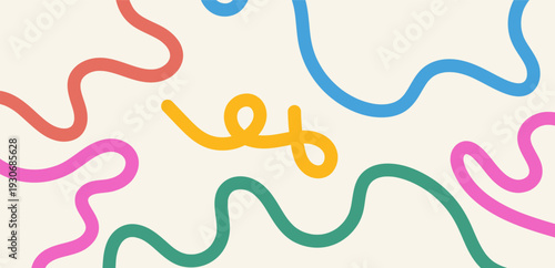 Abstract playful minimalistic background with wavy line. Vector illustration