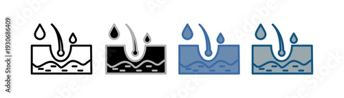 
dry skin icon set multiple style collection with dry skin design