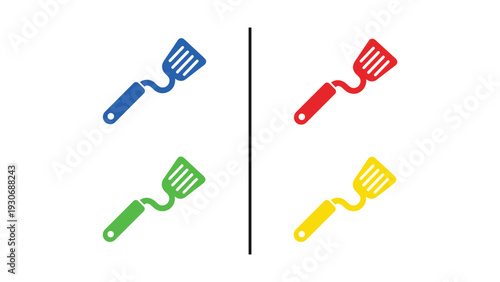 Colorful paint rollers arranged in two distinct groups by color scheme