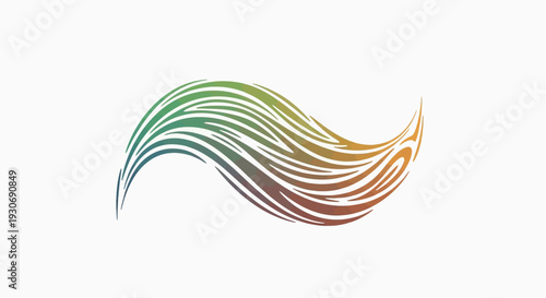 Abstract colorful wavy lines forming a dynamic shape.